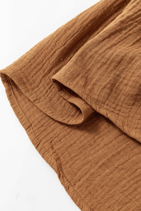 Summer Comfort Textured Polo Shirt High Rise Cotton Shorts Set